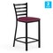 Flash Furniture HERCULES Black Ladder Back Metal Restaurant Counter Stool - Burgundy Vinyl Seat, 2PK 2-XU-DG697BLAD-24-BURV-GG - alternate 6