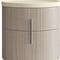Homeroots 20" Beige And Oak Wood Round Two Drawer Nightstand 719562 - alternate 3
