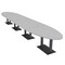 Skutchi Designs Oval Conference Table With Power Unit, 48 in W, 240 in L, Grey HAR-OVL-48X240-DOU.BK-U779-NA - alternate 1