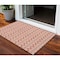 Homeroots 3' X 5' Coral And Beige Ogee Washable Indoor Outdoor Area Rug 601542 - alternate 1