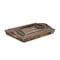 Homeroots Set Of 5 Rustic Natural Brown Wood Handmade Trays With Handles 483318 - alternate 3