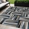 Homeroots 5' X 8' Black Gray And Ivory Geometric Washable Indoor Outdoor Area Rug 598239 - alternate 1