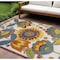Homeroots 6' X 9' Ivory Blue Orange Red And Yellow Floral Indoor Outdoor Area Rug 546845 - alternate 5