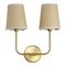 Jonathan Y Lila 15" 2-Light Traditional Coastal Scalloped Fabric Shade/Metal LED Vanity Light, Brass Gold/Brown JYL1608A - alternate 4