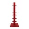 Homeroots 38" Red Metal Six Shelf Modern Tower Bookcase 654138 - alternate 1