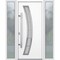Vdomdoors Steel Door Deux 6500 White 2 Sidelight Exterior Windows Stainless Inserts Single Modern Painted-W16 DEUX6500EXD-WS-W16+36+16 x H80-Right-hand Inswing - alternate 2