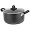 Oster Clairborne 6 Quart Aluminum Hammered Tone Dutch Oven with Lid in Charcoal Grey 75658.02 - alternate 3