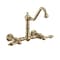 Whitehaus Collection Vintage III Plus Wall Mount Faucet with a  Long Traditional Swivel Spout, and Solid Brass Side Spray WHKWLV3-9402-NT-AB - alternate 3