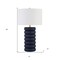Homeroots 25" Navy Blue Ceramic Table Lamp With White Drum Shade 524441 - alternate 5
