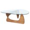 Homeroots 54" Clear and Brown Glass and Wood Triangle Abstract Coffee Table 635429 - alternate 6
