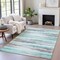Homeroots 8' X 10' Teal Blue Plum And Ivory Striped Washable Indoor Outdoor Area Rug 631416 - alternate 5