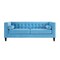 Homeroots 83" Sky Blue Velvet Wood Sofa With Toss Pillows 543952 - alternate 1