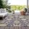 Homeroots 3' X 5' Eggplant Beige And Green Floral Washable Indoor Outdoor Area Rug 605199 - alternate 3