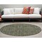 Homeroots 8' Round Moss Green and Gray Round Floral Washable Non Skid Indoor Outdoor Area Rug 564379 - alternate 1
