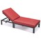 Leisuremod Chelsea Modern Outdoor Chaise Lounge Chair With Red Cushions CLBL-77R - alternate 5