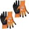 Klein Tools Coated Gloves, nitrile, Orange/Black, Small 2 PK 60579 - alternate 1