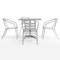 Flash Furniture Square Table Set, Aluminum, Plastic, Stainless Steel, Grey TLH-ALUM-32SQ-017BCHR4-GG - alternate 9