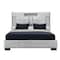 Homeroots Black and Gray And Upholstered Lighted Queen Bed Frame with USB 564737 - alternate 5