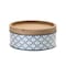 Homeroots Set of Two Blue And White Metal And Solid Wood Geometric Storage Canisters 721421 - alternate 3