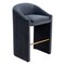Homeroots 30" Gray And Gold Velvet And Steel Low Back Bar Height Bar Chair 555697 - alternate 5