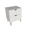 Homeroots 24" White Wood Two Drawer Nightstand 552254 - alternate 1