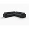 Homeroots Black Linen Blend Modular L Shaped Five Piece Corner Sectional 716929 - alternate 1