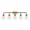 Jonathan Y Caleb 38" 5-Light Contemporary Transitional Iron/Glass LED Vanity Light, Brass Gold/Black JYL9555A - alternate 4