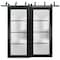 Sartodoors Sliding Closet Frosted Glass Barn Bypass Doors with Hardware Planum 2132 Black 84x96 (2* 42x96) PLANUM2132BBB-BLK-84 x 96 (2* 42x96) - alternate 1