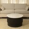 Homeroots 31" White And Dark Brown Genuine Marble And Solid Wood Round Drum Coffee Table 579298 - alternate 5