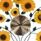 Homeroots 31" Yellow Green And Gold Metal Silent Analog Sunflower Floral Wall Clock 626369 - alternate 2