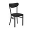 Flash Furniture Wright Dining Chair w/500LB Cap Black Steel Frame, Black Vinyl Boomerang Back, Black Vinyl Seat XU-DG6V5BKV-BK-GG - alternate 1