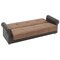 Homeroots 89" Brown Polyester Convertible Futon Sleeper Sofa And Toss Pillows With Storage 607110 - alternate 4