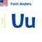 Aacc Self-Adhesive Vinyl Letter: U, Scale: 17 in. Color: Blue Font: Anders by AACC-Anders-UU-Blue-I17x1 - alternate 1
