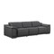 Homeroots 107" Dark Gray Italian Leather Reclining Metal USB Sofa 720280 - alternate 4