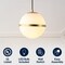 Jonathan Y Porter 8" Modern Minimalist Globe LED Pendant Light, Gold Painting/White JYL1605B - alternate 6