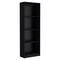 Homeroots 71" Black Five Tier Bookcase with Two doors 546345 - alternate 1