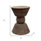 Homeroots 22" Brown Distressed Solid Wood Round Drum End Table 634155 - alternate 3