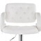 Elama Faux Leather Tufted Bar Stool in White with Chrome Base and Adjustable Height ELM-749-WHT - alternate 5