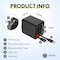 Overtime 4-in-1 Retractable Wall Charger with USB-C and Lightning Cables, Black D36 - alternate 3