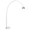 Leisuremod Arco Arched Floor Lamp 75.6in Height with White Round Marble Base and Metal Dome Lamp Shade, Silver ALWH-SL-13SL - alternate 5
