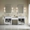 James Martin Vanities Bellshire 84" Dual Vanity Set w/ 24" Make-Up Counter, Bright White w/3 cm Lime Delight Silestone Top 660-VMC84-BW-3LDL - alternate 3