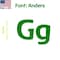 Aacc Self-Adhesive Vinyl Letter: g, Scale: 8 cm. Color: Green Font: Anders by, 4PK AACC-Anders-lg-Green-M8x4 - alternate 1