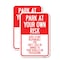 Signmission Park at Your Own Risk Hotel Is Not Responsible for Thef, 18'' X 24'', Heavy Gauge Aluminum, 2PK A-1824-2PACK-23488 - alternate 1