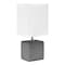 Homeroots 12" Gray Ceramic Square Table Lamp With White Shade 643293 - alternate 2
