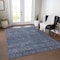 Homeroots 3' X 5' Navy Blue And Ivory Geometric Washable Indoor Outdoor Area Rug 605590 - alternate 6