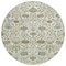 Homeroots 8' Ivory Green And Brown Round Floral Washable Indoor Outdoor Area Rug 603469 - alternate 7