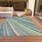 Homeroots 3' X 5' Sky Blue Beige And Tan Striped Washable Indoor Outdoor Area Rug 615007 - alternate 7