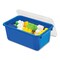Storex Cubby Bin with Lid, 2 gal, 8.2 x 12.5 x 11.5, Blue, 5PK 62408U05C - alternate 4