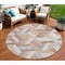 Homeroots 8' Copper Round Geometric Washable Indoor Outdoor Area Rug 608054 - alternate 1