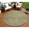 Homeroots 8' Green Beige And Brown Round Abstract Washable Indoor Outdoor Area Rug 597012 - alternate 1